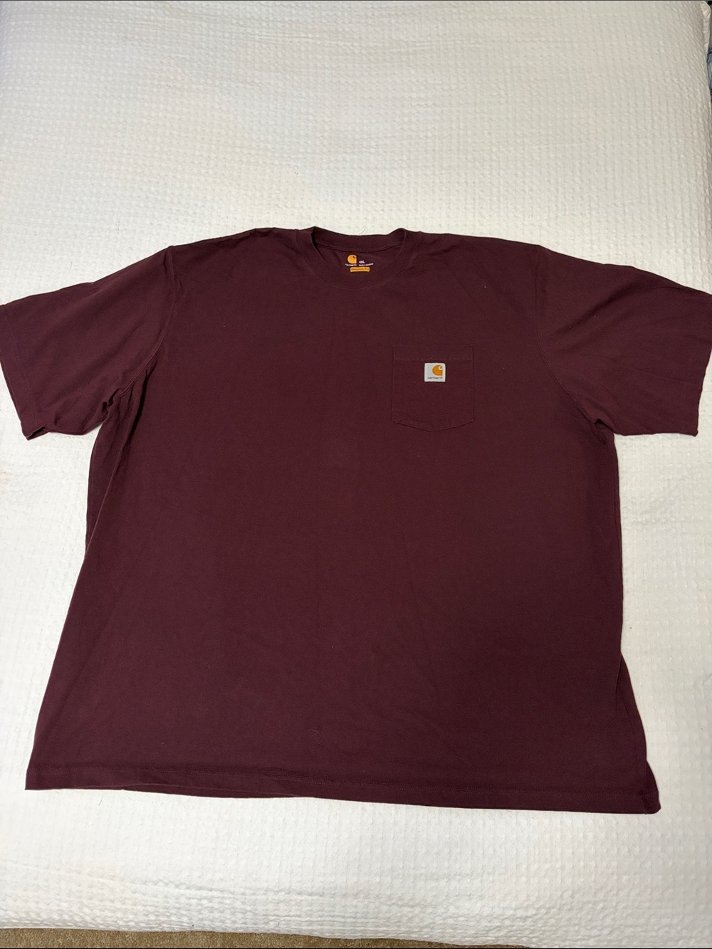 Carhartt Burgundy Short-Sleeve Original Fit Pocket T-Shirt Size 4XL